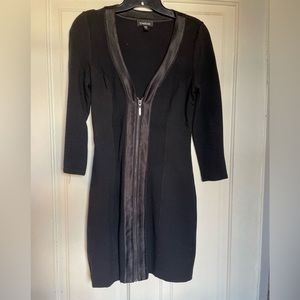 Vintage BEBE. Black, zip-up dress circa 2010.